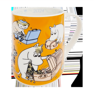 yamaka 山加商店 2024紀念版馬克杯 陶瓷材質 容量約350ML 尺寸約直徑8.5x10CM, MOOMIN 黃色, 1個