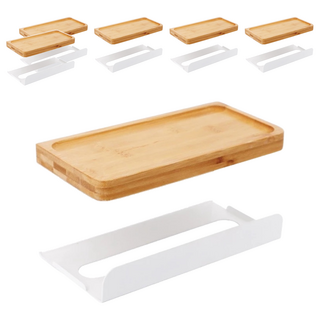 壁掛衛生紙架 楠竹木架 順暢抽紙 防水防潮 承重力強 , 優雅白, 1個