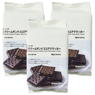 MUJI 無印良品 可可風味夾心餅乾 6包, 114g, 3袋