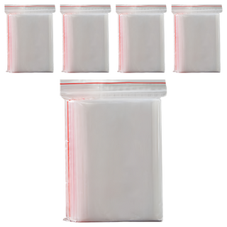 OJ歐健膠品 PE夾鏈袋 透明紅線款, 20 x 28cm, 100個, 5包