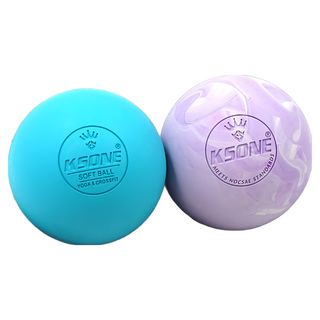 KSONE 筋膜按摩球 一軟一硬兩入組 14 x 4 x 8cm, 湖水藍 + 迷彩紫, 1組