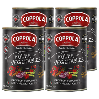 COPPOLA 柯波拉 天然無鹽 綜合蔬菜切丁番茄基底醬, 400g, 4罐