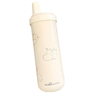 大象保溫珍奶隨行杯, 720ML, 304不鏽鋼內膽+食品級PP, 粗吸管, 兔兔, 1個