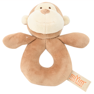 miYim 有機棉手搖鈴 布布小猴, 0歲以上適用, 刺激寶寶聽覺發展, 安全柔軟布料, 1個