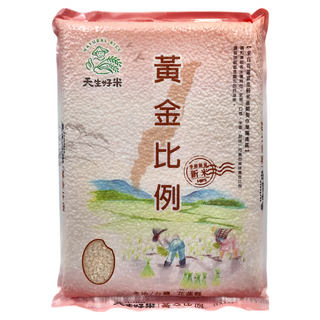 天生好米 黃金比例白米 花蓮富里產, CNS二等米, 2kg, 1包