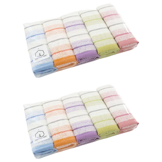 SHING LONG TEXTILE 台灣興隆毛巾 采風美棉5件組 (顏色隨機) 柔軟吸水 親膚舒適 台灣製造, 2組