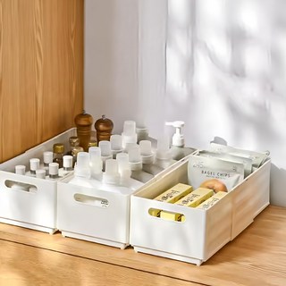 FAmILyLIFE 生活 伸縮自如可疊加折疊收納盒 A-400 22.5~40.5L, 3個, 白色