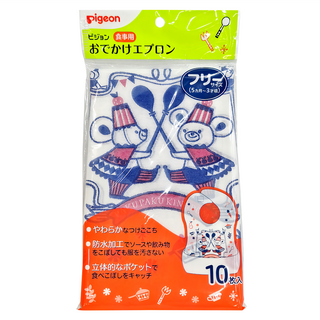 pigeon 貝親 拋棄式圍兜, 小熊盛宴 多色, 10入, 1包