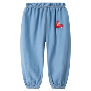 兒童款 冰絲牛仔褲, 卡通圖案, 110cm, 牛仔藍