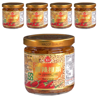 合記貴州 鮮辣榨菜 台灣製造 HACCP認證, 200g, 5罐