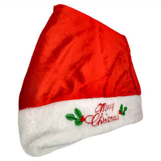 金絲絨英文刺繡帽, 紅,白色, 1個, 不適用