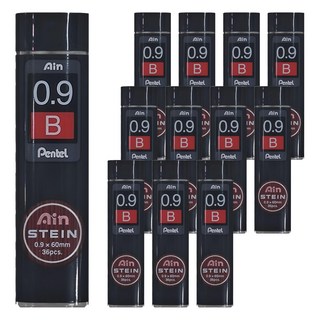 Pentel 飛龍文具 Ain 筆芯 60mm 36支入, 0.9mm, 12個