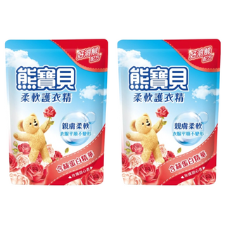 Snuggle 熊寶貝 衣物柔軟精 補充包 玫瑰甜心香, 有效去除異味, 透氣柔軟舒適, 柔順防皺, 1.84L, 2包
