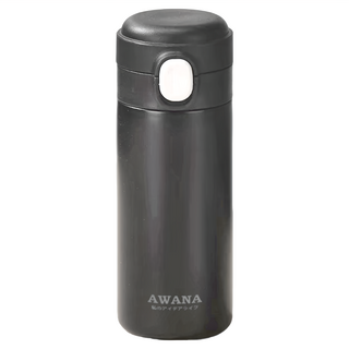 AWANA 粉彩彈跳保溫瓶 6.5 x 6.5 x 18cm, 尊爵黑, 320ml, 1個