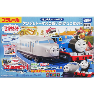 TAKARA TOMY PLARAIL 鐵道王國 湯瑪士小火車 湯瑪士與Kenji 你追我跑套組 1盒 藍色 銀色, 797g, 多色