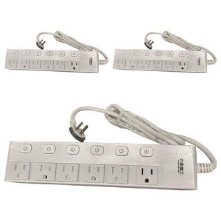 MAX STAR 太星電工 蓋安全七開六插滑蓋電腦線 按壓式開關, 1.8m, 3條, 白色