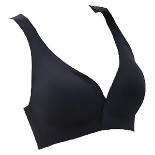 E139 前扣式冰絲內衣, 錦綸材質, V型美背, 完美收副乳, 無感包裹, XXL, 時尚黑