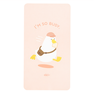 ekax 三合一多功能滑鼠墊 標準尺寸, 上班了鴨 粉色 + 白色, 1個