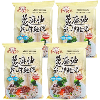 東北 薑麻油乾拌麵線，麵條Q彈，非油炸，快速2分鐘, 4包