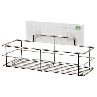 家而適 廚房衛浴置物架, 創新2合1無痕膠片, 台灣製造, 免釘鑽, 超高耐重, 300 x 100 x 105mm, 5204, 1個