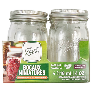 Ball 玻璃梅森罐 4件組, 118ml, 1組