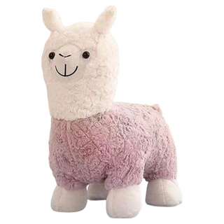 羊駝椅凳 小號 木頭+棉花填充, 紫色, 1個