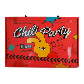 DoGa 杜甲 香酥脆椒派對禮盒, 1盒 髮箍氣球 (2入) + 創意卡片 (4入) + 設計貼紙圖案隨機 (4入) + 香酥脆椒 (4包)