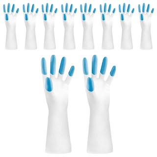 龍首高档家务清洁手套 PVC材质 均码, 顏色隨機, 掌寬8.5cm, 5雙