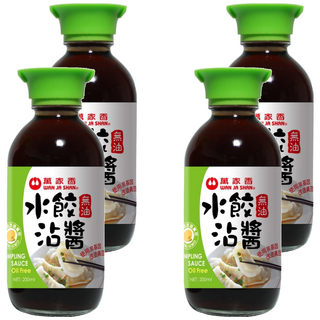 萬家香 無油水餃沾醬 200ml 使用非基因改造黃豆, 4瓶