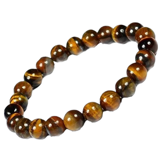 黃金 虎眼石 天珠瑪瑙手鍊 A款 褐色 95g