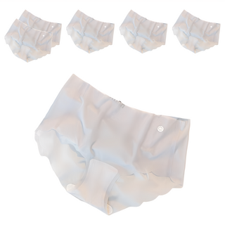 中腰透氣無痕面膜內褲 棉+聚酯纖維材質, M, 霧霾藍