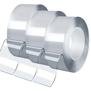 Ender 超強力壓克力奈米矽膠透明凝膠雙面膠帶, 透明, 3個