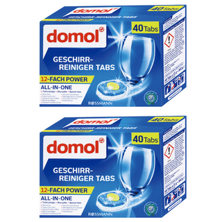 domol 黃金心 12效合1 碗盤洗碗機清潔錠 40顆 Set, 840g, 2盒