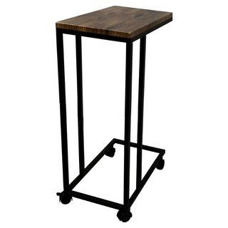 KI WISH 居家生活 邊桌 42x26x70CM 含輪子高度 工業風邊桌 附輪款 MIT, 胡桃木