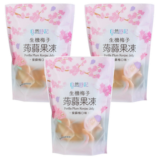 Nature Time 自然時記 生機梅子蒟蒻果凍 紫蘇梅口味, 572g, 3袋