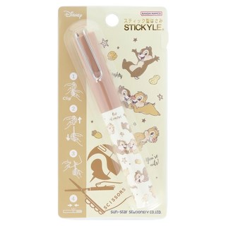 sun-star STICKYLE 攜帶型剪刀, 1個, 奇奇與蒂蒂 卡其色
