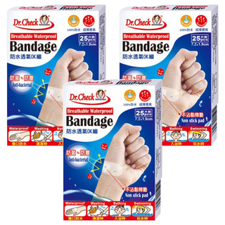 Dr.Check Nursing Expert 護理專家 防水透氣OK繃, 25片, 3盒