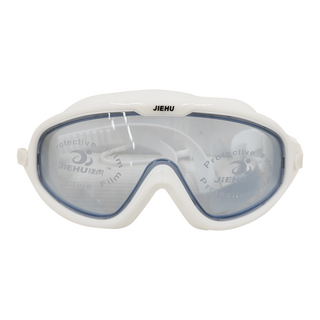 JIEHU 捷虎 媽咪寶貝生活館 大鏡框防水防霧泳鏡 成人款 煙青白, 1個