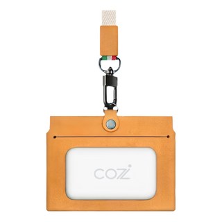 COZi 義大利植鞣革雙面橫式證件夾 可收納證件卡+8張名片, 亮駝色, 1個