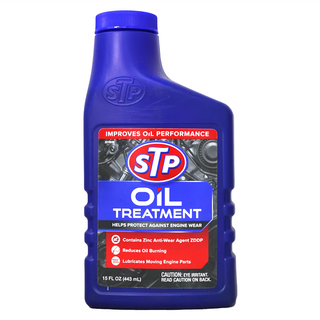 STP OIL TREATMENT 機油精，有助於保護引擎免受磨損，減少機油燃燒，潤滑運動引擎零件，15 FL OZ (443 mL), 1瓶