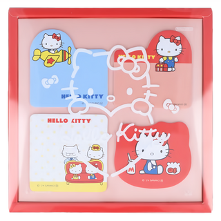 sun-star Hello Kitty 50週年便利貼 - 4種樣式各10張, 共40張, 造型便利貼, 紅色經典, 40張, 1本