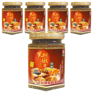 台塑餐飲 全素黑胡椒醬, 濃郁香氣 微辣口感, 280g, 5罐