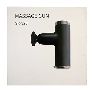 SK-328 迷你四檔筋膜槍, Type-C充電, 6種力度調節, 4個按摩頭, 黑色