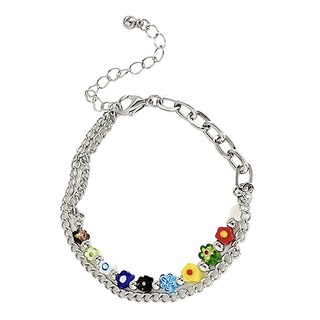 彩色琉璃小花朵手鍊 Set 4, A146