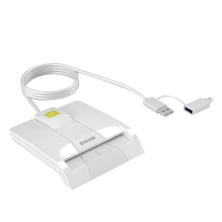 ESENSE 逸盛 CR7 Type-C 雙用ATM智慧晶片讀卡機, 支援 Type-C 和 USB-A 雙介面, 適用於健保卡、工商憑證和自然人憑證, 1個