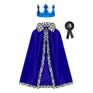 Maket Gamseong 男孩披風皇冠套裝, 藍色+黑色, 1set