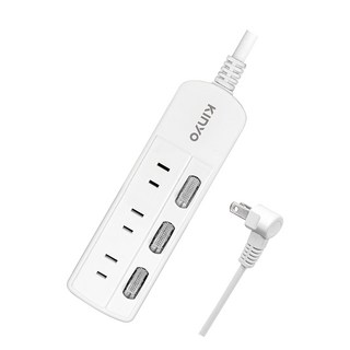 Kinyo 3開3插延長線 2孔 CG233-6 6尺, 1.8m, 白色, 1個