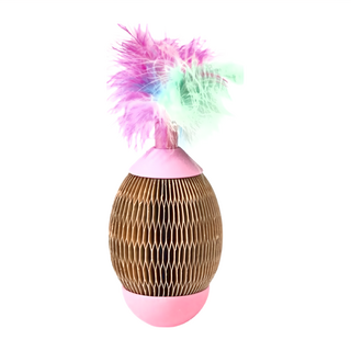 EETOYS 宜特 魔力旋風球, 瓦楞紙球+彩色羽毛二合一，增加趣味性, 尺寸 19x7x7 cm, 混色, 1個