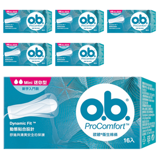 o.b. 歐碧 衛生棉條, 迷你型, 16個, 6盒