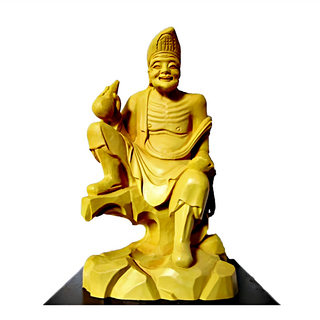 養慧軒 金剛砂陶土精雕佛像 濟公活佛, 木色, 求平安, 1個